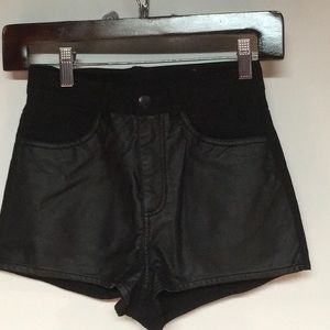 Black pleather shorts